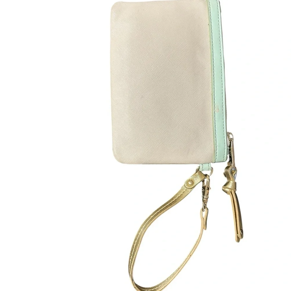 Spartina 449 Mermazing Mermaid Wristlet – Retired Gold & Mint Nautical Clutch